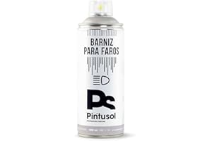 PINTUSOL Barniz Faros Coche Acrílico Brillo Transparente en Spray, Lijar Faros Previamente, Protección Restauración Duradera, Visibilidad Acabado Brillante, Barniz Profesional Especial Espray 400ml