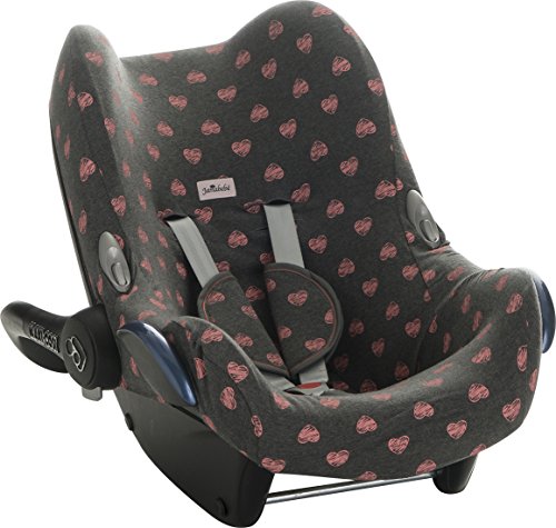 Janabebe® – Baumwollbezug Flúor Heart Maxi -Cosi Cabriofix, Citi, Streety.fix, Jané Koos, Abdeckung Stubenwagen , Autositz , + Schutz Gurtzeug, - 2