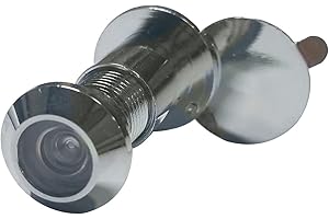 VASALAT 1274 ANG-12-JC-CROMO Butée de porte en laiton chromé Ø 12 mm Grand angle 170° TS 20-30 mm