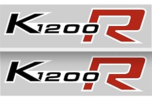 labelbike - 2 Adhesivos para Depósito de Moto Compatibles con BMW K1200R K1200 Color Negro Rojo y Dimensiones 17x4 cm