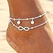 Produktbild Fußkette, Fußkettchen, Schmuck für Sommer, Strand, zu Sandalen, Anhänger mit Unendlichkeitssymbol, Legierung, silber, Einheitsgröße