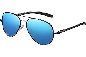 DUCO Okulary przeciwsłoneczne z polaryzacją dla mężczyzn i kobiet, uniseks, metalowa oprawka, styl vintage, ochrona UV400, okulary przeciwsłoneczne 3025S, niebieski, 52