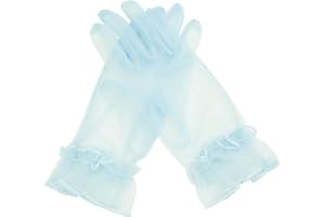 Hoseirty Damen Handschuhe Kurz Tüll Hochzeit Party Braut Handgelenk Länge Vintage Transparent Teeparty Abend Ball Oper Party Handschuhe