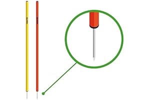 Footex Pack 1-6 - 12-18 - 24 Pz Palo Paletto Slalom Macron Allenamento con Puntale Pole Spike h 170 cm Calcio
