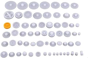 WALFRONT 1 Ensemble de Kits de Poulie à Engrenages Kits de Vis à Courroie en Plastique Ensemble D'engrenages Bricolage Modèle Pièces de Poulie à Engrenages Accessoires de(64 types de kit de vitesse)