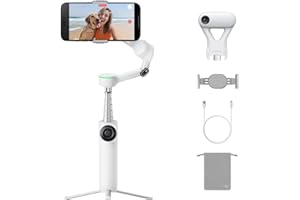 Insta360 Flow 2 Pro Paq. Gimbal con IA Blanco - Gimbal para teléfonos con IA con Apple DockKit,seguimiento panorámico de 360º,inclinación libre, trípode/selfie stick y estabilizador para vlogs/viajes.