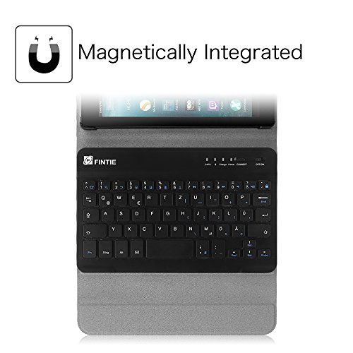Fintie Bluetooth Tastatur Hülle für Fire 7 (2017) – Ultradünn Schutzhülle mit abnehmbar drahtloser Tastatur für Amazon Fire 7-Hülle (7-Zoll-Tablet, 7. Generation – 2017), Schwarz - 4