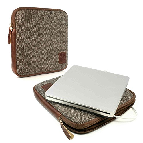 Tuff-Luv Herringbone Tweed Travel case für Apple USB Superdrive - Braun