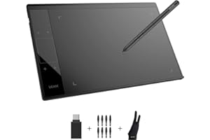 ‎VEIKK Grafiktablett VEIKK A30 V2 mit 4 Sensortasten und einem Gestenpad, 10x6 Zoll Pen Tablet mit Batterielosem Stift und 8192 Professionellen Druckstufen, Kompatibel mit Win/Linux/Android/Mac