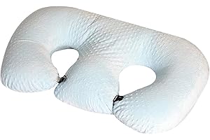 Gehanico Multifunctional Nursing Pillow for Twins Breastfeeding Pillow for Pregnant Women Machine Washable Cotton Fabric Twin Support Pillow (Blue)