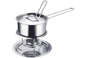 Westmark Cazo para calentar salsas y mantequilla, Con tapa, Cuchara de salsa y calentador, Acero inoxidable, Color: plata, 62262260