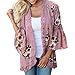 Produktbild ESAILQ Frau Spitze Floral Kimono Jacke Strickjacke Open Cape Casual Mantel Bluse (XX-Large,Rosa)