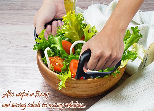 LURICO Gezogene Schweinehacker Bärenklaue Fleisch Tenderizer – BBQ FLEISCHGABEL Zerkleinerungshandling & Fleischhandler Carving Gabeln (Schwarz) - 5