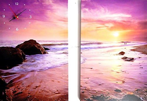 WALL CLOCK SUNSET 2 PIECES SET CANVAS - Tinas Collection - the different design