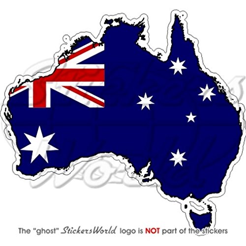 Australia Australian Map-Flag Aussie 4.3" (109mm) Vinyl Bumper Sticker, Decal