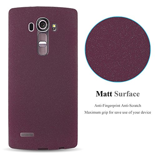 Cadorabo LG G4 Funda Super Delgada de Silicona TPU en Frost Lila Burdeos  Dise  o Frost      Cubierta Protectora Ligera Flexible con Antichoque para Tel  fono M  vil     Gel Protecci  n Carcasa Case Cover