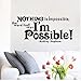 Produktbild Nichts ist unmöglich, das Wort Wird gesagt, DASS ich in der Nähe Bin Englisch Kreative Wandaufkleber Embolden Wandaufkleber 67X30Cm