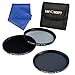 Price comparison product image K&F Concept® 3pcs 40.5mm Neutral Density Filter Set ND2 ND4 ND8 ND Filter Kit for Sony 16-50 3N for Nikon V1 V2 10-30 + Microfiber Lens Cleaning Cloth + 3 Slot Filter Pouch