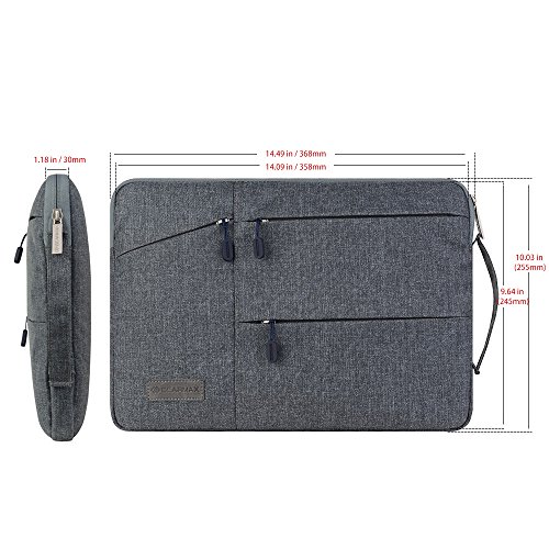 13 Zoll Notebook Tasche Yarrashop Business Laptop Notebook Hülle Sleeve Tasche einfachen Stil Wasserabweisendes Nylongewebe Notebook Sleeve für 13 /13,3 Zoll Hülle Macbook Air Pro/ Notebook / Surface / Dell Tasche Grau - 7