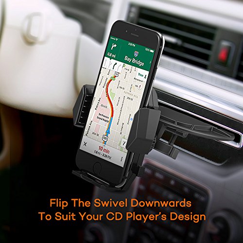 TaoTronics Supporto da auto per Smartphone, con Clip/cuscinetto, in Silicone e pulsante di rilascio per la mano