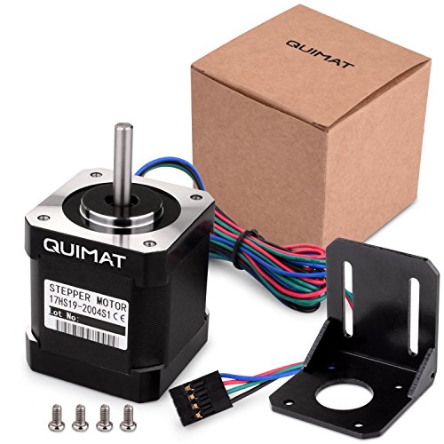 Quimat Nema 17 Schrittmotor Bipolar 2A 0,59Nm (84oz.in) 47mm Körper 4-Blei mit 1m Kabel & Stecker und Montage Halterung für 3D Drucker Printer / CNC - 7