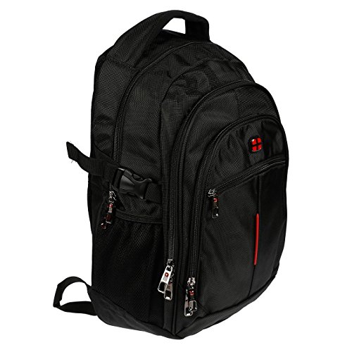 Christian Wippermann Buissnes Comfort Laptop bis 15,4 Zoll Schul Rucksack in Schwarz