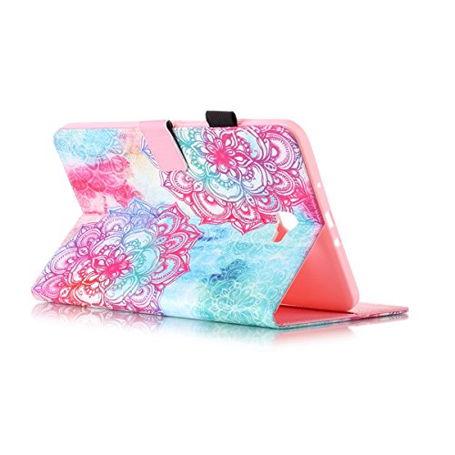 Galaxy Tab A 10.1 Hülle,Galaxy Tab A 10.1 Zoll 2016 T580N Lederhülle Flip Wallet Case,Galaxy Tab A 10.1 PU Leder Standplatz Fall Hülle Case,Ekakashop Bunt Rote Blume Muster Bookstyle Folio Schale Weichen Silikon Schutzhülle Klapptasche Etui Magnetverschluß mit Standfunktion Kartenfächer für Samsung Galaxy Tab A 10.1 Zoll 2016 T580N + 1x Kostenlos Ständer (Farbe zufällig) - 5