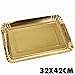 Produktbild TrAdE shop Traesio Set 5 Stück. Tabletts Tür Unter Kuchen 32 x 42 cm Gold Eckig Teller Kuchen Karton
