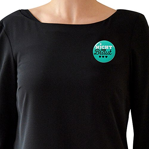 6 Frau Wundervoll JGA Buttons türkis – Nicht die Braut, Ø 5,6 cm – Junggesellinnenabschied / Hen Party / Anstecker - 3