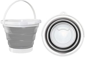 Hmfmdy Collapsible Bucket 3L, Silicone Foldable Portable Water Bucket With Sturdy Handle, Space Saving Multi Purpose Bin, Cleaning Fishing Camping Baskets for Pet Feeding, Home Cleaning, Car Washing