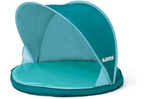 LUDI - Abribaby Bleu - Tente Anti UV - Protège du Vent et du Soleil - Abri et pataugeoire - Dès La Naissance