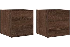 vidaXL 2X Muebles para TV de Pared Aparador Armario Estante Soporte Mobiliario Salón Sala de Estar Dormitorio Decoración Roble Marrón 30,5x30x30 cm