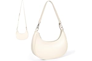Camilife Bolso de hombro de media luna para mujer, piel sintética, cremallera, diseño retro, Y2k moda, hobo bag, regalo para citas, viajes, fiestas, compras