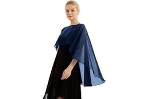 iiniim Chal Larga de Boda Fiesta Mujer Chica Chal Estola de Gasa Verano Capa Elegante de Novia Chifón Tops Bolero de Ceremonia Cárdigan de Boda Playa Shrugs Shawls
