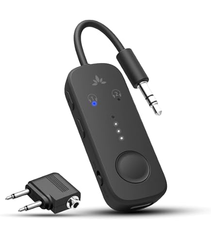 Eppfun AK3046E Pro Trasmettitore Bluetooth 5.2 Per Aereo - Adattatore Audio Con AptX LL/HD - Doppia Connessione Per Cuffie