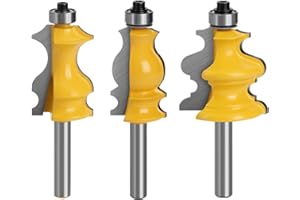 CHOONJIN 3 sztuki frezy do frezarki górnowrzecionowej, trzpień 8 mm, zestaw frezów, frez 8 mm, akcesoria do frezarki górnowrzecionowej, do obróbki drewna, zestaw frezów górnowrzecionowych, do drewna