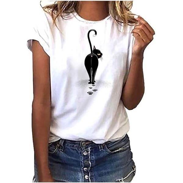 Maglietta da donna estiva a tunica da donna con grafica, tinta unita, girocollo, maniche corte, da fitness, grigio., M