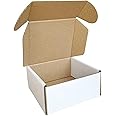 CH-BOX 50 Pack 10x10x5cm (4x4x2'') Small Corrugated Cardboard Postal Boxes White for Shipping Mailing Packaging Royal Mail Small Parcel
