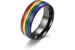 KHYYQUA Bague Fiançailles Femme Lgbt,Bague Arc en Ciel,Bague arc-en-ciel gay lesbienne, LGBT Promesse Bijoux,Bague Couple Bague Rotative Anti-Stress pour Couple Fête Danniversaire Mariage