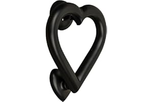 BRASS BEE Love Heart Door Knocker for Front Door | Polished Solid Brass Knockers with Strike Plate | UPVC | Love Heart Front Door Furniture with a Unique Design (Black)