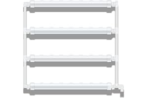 OBLLER RANZIX Kit de Cultivo hidropónico, 36 Plantas, 4 Tubos Sistemas de Cultivo de Plantas sin Tierra, y Jardines acuáticos Profundos de Flujo para el Sistema hidropónico Educativo (C-36 Plantas)