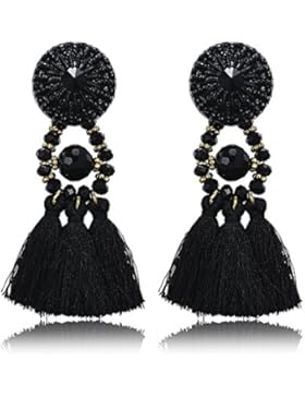 Cestlafit Handgemachte Kristall große Troddel Ohrringe, böhmische Ohrstöpsel, Ohrring für Geburtstag Geschenk,...