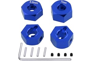 Hobbypark Aluminum 12mm Hex Wheel Hubs for Traxxas 1/10 2WD Slash, Rustler, Stampede,Hop-ups Replacement of Part 1654 3654 (4pcs) (Navy Blue)