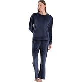 Dagi Kadın Uzun Kollu Kadife Tiş&ouml;rt Pantolon Pijama Takımı Lacivert XL