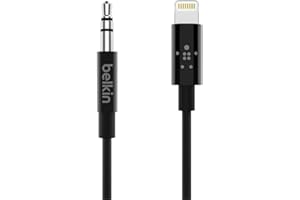 Belkin Audiokabel mit Lightning Connector, 0,9 m/3,5 mm – MFi-zertifiziertes Lightning-/AUX-Kabel für iPhone 12, 12 Pro, 12 Pro Max, 12 mini, 11, 11 Pro, 11 Pro Max, XS, XS Max, XR, X, SE, Schwarz