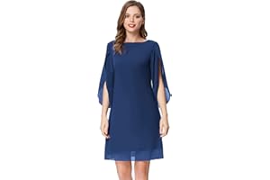 GRACE KARIN Robe en Mousseline de Soie à Manches 3/4 pour Femme