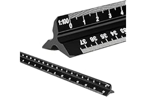 JOYVOX Aluminum Triangular Scale Ruler for Architects & Engineers - Precision Architectural Scale, Metric 1:20, 1:25, 1:50, 1:75, 1:100, 1:125