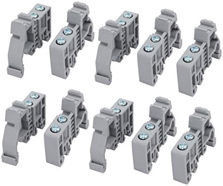 sourcingmap 10pcs SUK-2G2 35mm DIN Rail Mount Guide Support Fixing Terminal Block Gray