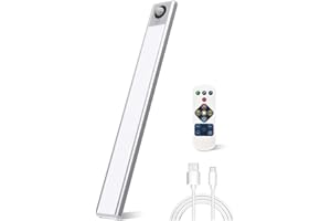 Laliled Luz Armario con Sensor de Movimiento 86 LED Luz Nocturna Recargable USB Luz LED Armario Brillo Regulable con 3 Colores para Armario, Pasillo, Escaleras, Cocina (30cm)