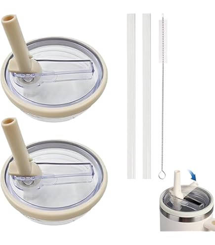 Gobelet Plastique Reutilisable Couvercles De Rechange Stanley Cup - Lot De 2 Avec Pailles - Anti-fuite - Violet - 40 Oz Couvercles Rechange Stanley 40oz Anti-fuite Paille Violet